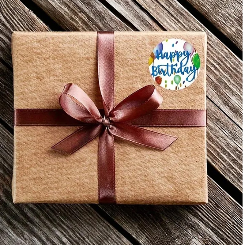 Birthday Balloon Roll Decals, Happy Birthday Roll Stickers, Greeting Sticker for Card Box, Fun Birth Day Cake Stickers