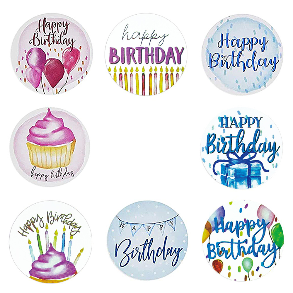 Birthday Balloon Roll Decals, Happy Birthday Roll Stickers, Greeting Sticker for Card Box, Fun Birth Day Cake Stickers