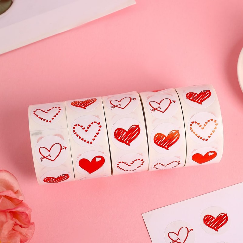 Valentines Day Red Heart Stickers Baking Packaging Sticker Love Decorative Stickers Envelope Seals 1