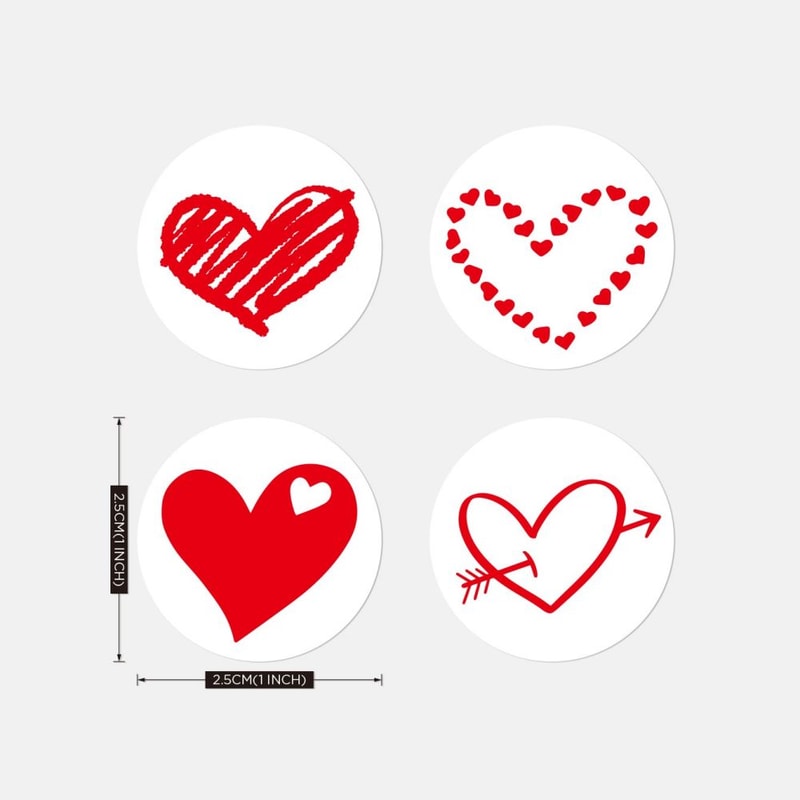 Valentines Day Red Heart Stickers Baking Packaging Sticker Love Decorative Stickers Envelope Seals 2