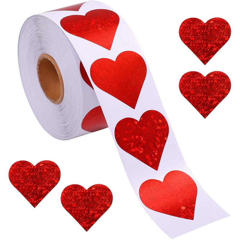 Valentines Day Red Heart Stickers Baking Packaging Sticker Love Decorative Stickers Envelope Seals 0