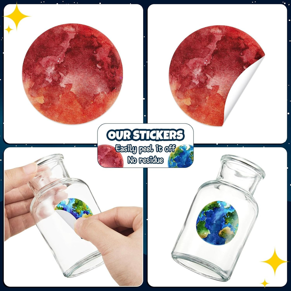 Space Planet Label School Stickers, Teacher Reward Student, Children Reward Stickers, Scrapbooking Stationery