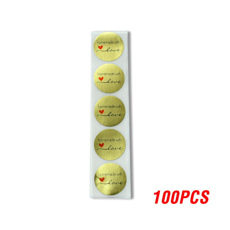 Round Natural Kraft Handmade Stickers Scrapbooking For Package Adhesive Thank You Sticker Seal Labels Stationery