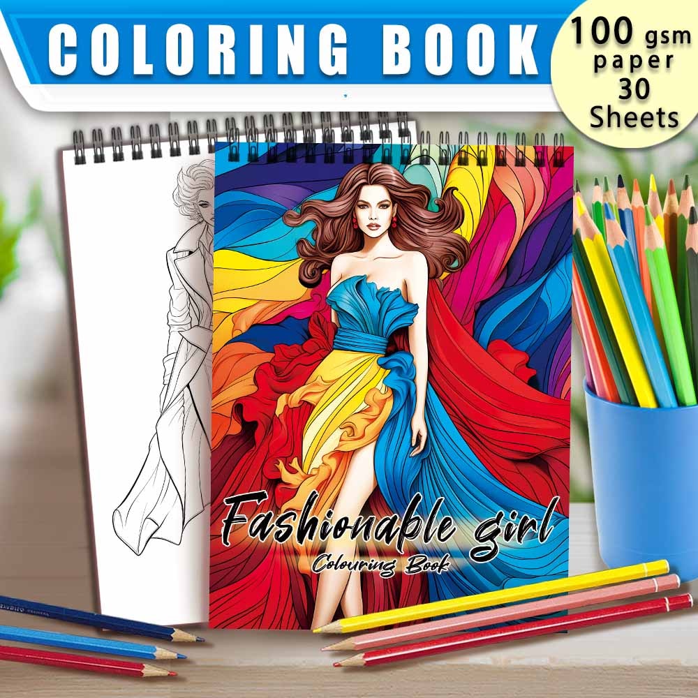 Adult Coloring Book, Spiral Bound, Thick Paper, Perfect Drawing Book & Holiday Gift