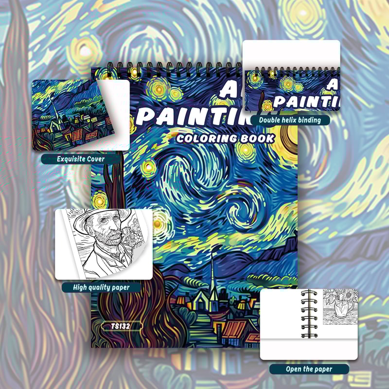 Spiral Coloring Book for Adults, Art Therapy Pages, Thick Paper for Stress Relief, Perfect for Halloween