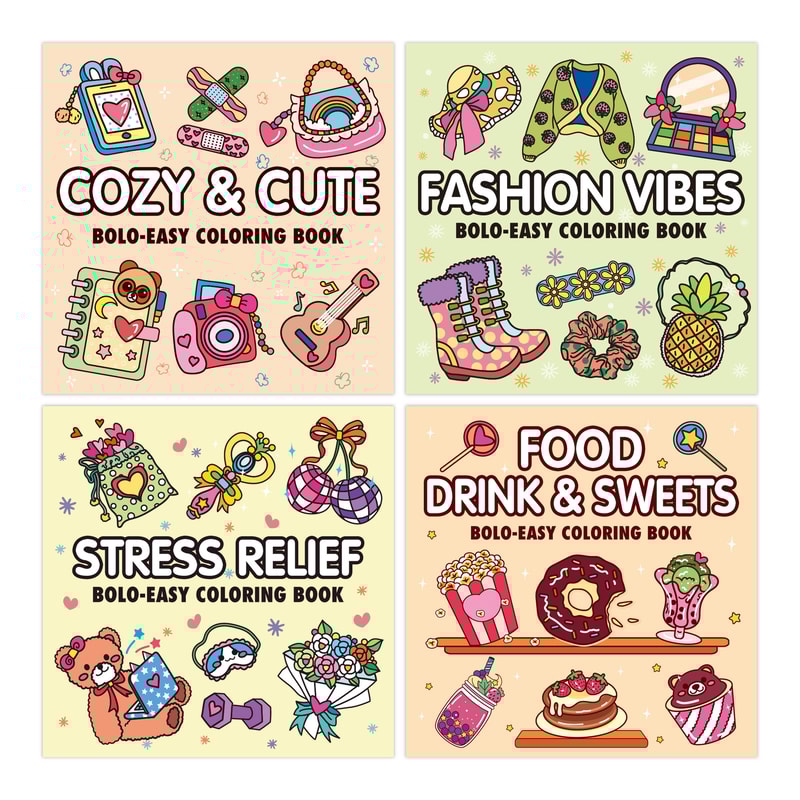 Girl Moment Unpack Coloring Book, Freehand Coloring Set, Cute Healing Diy Painting