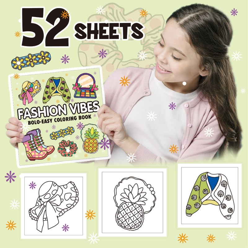 Girl Moment Unpack Coloring Book, Freehand Coloring Set, Cute Healing Diy Painting