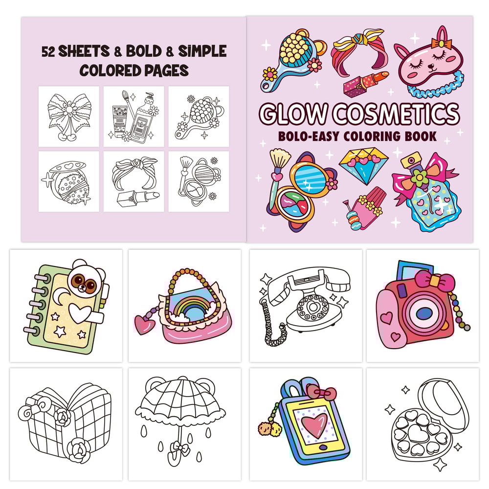 Girl Moment Unpack Coloring Book, Freehand Coloring Set, Cute Healing Diy Painting