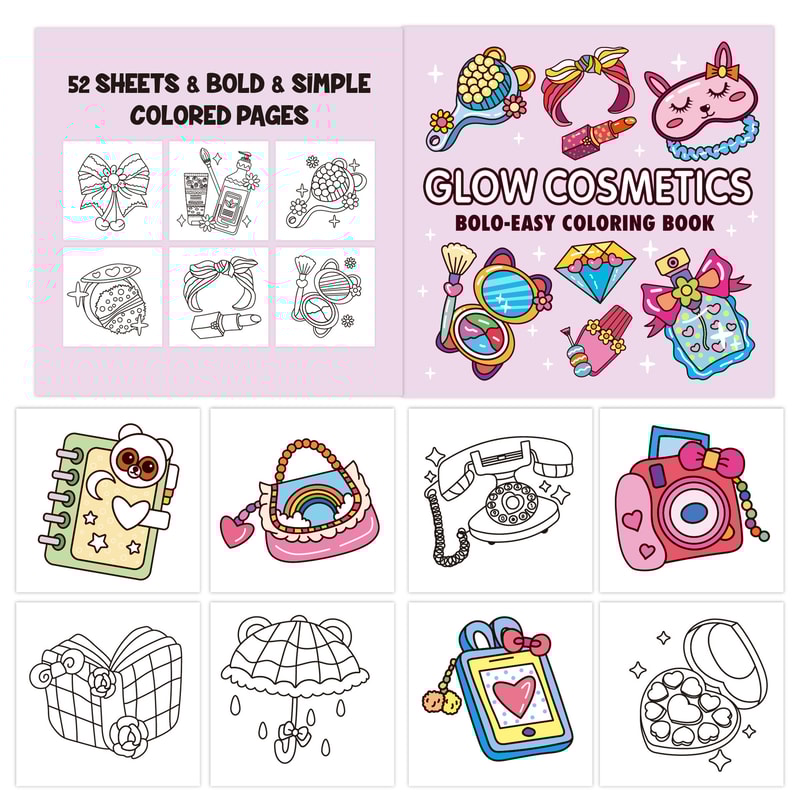 Girl Moment Unpack Coloring Book, Freehand Coloring Set, Cute Healing Diy Painting