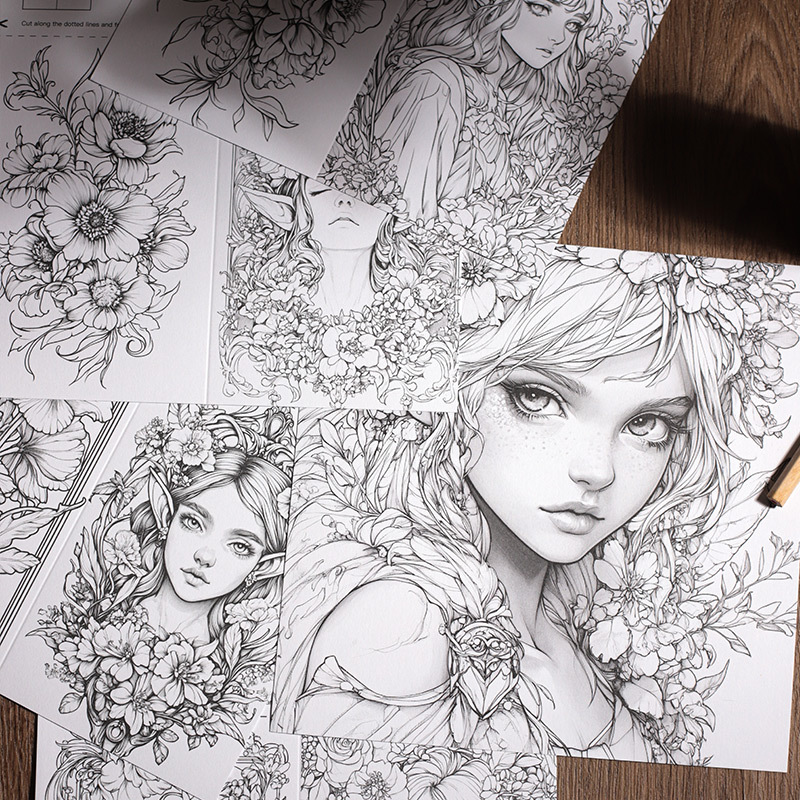 Garden Fairy And Forest Animals Coloring Book Relieve Stress With Art Therapy Graffiti Drawing Book 4