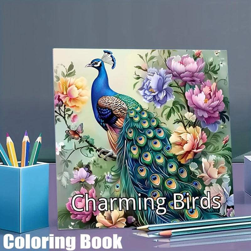 Charming Birds World Coloring Book For Soothing Stress And Relaxation A Stress Reduction Colouring 0