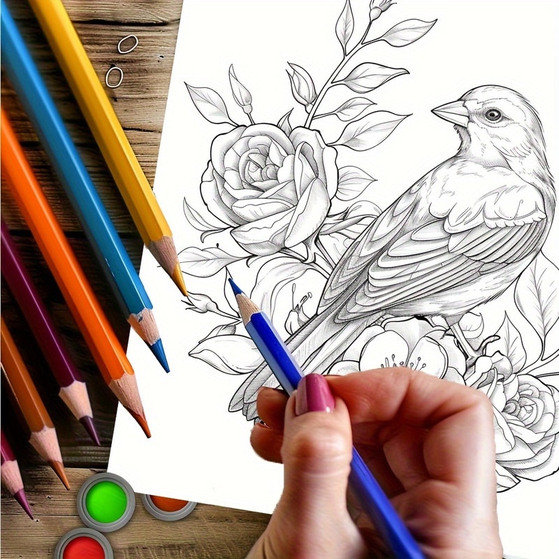 Charming Birds World Coloring Book For Soothing Stress And Relaxation A Stress Reduction Colouring 5
