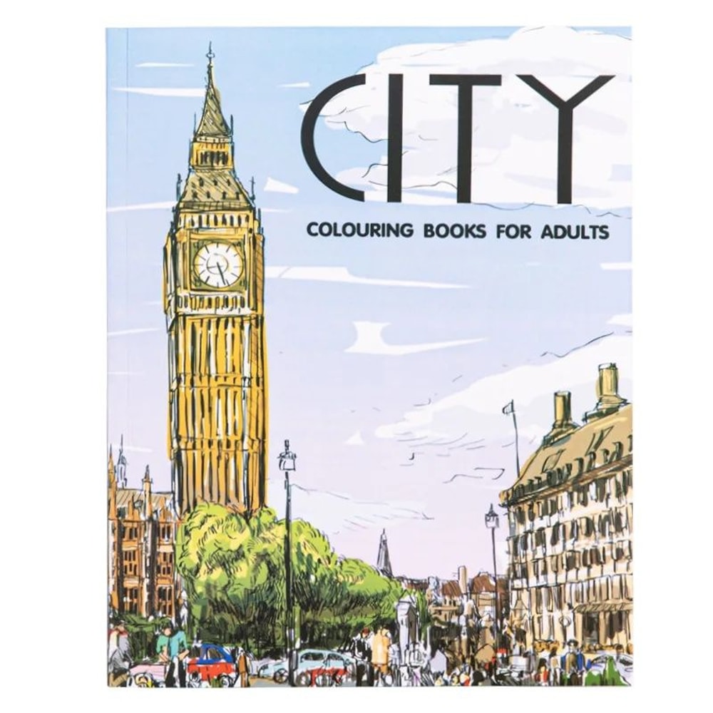 Urban Landscape Coloring Book for Adults, Stress Relief and Mindfulness Art Therapy, Cityscape Sketching and Graffiti