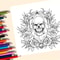 Bview Art Skull Adult Coloring Book, Gothic Doodle Art, 24 Pages of Detailed Designs