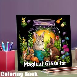 magical glass jar coloring book, for soothing stress and mood reduction, a therapeutic adult art activity