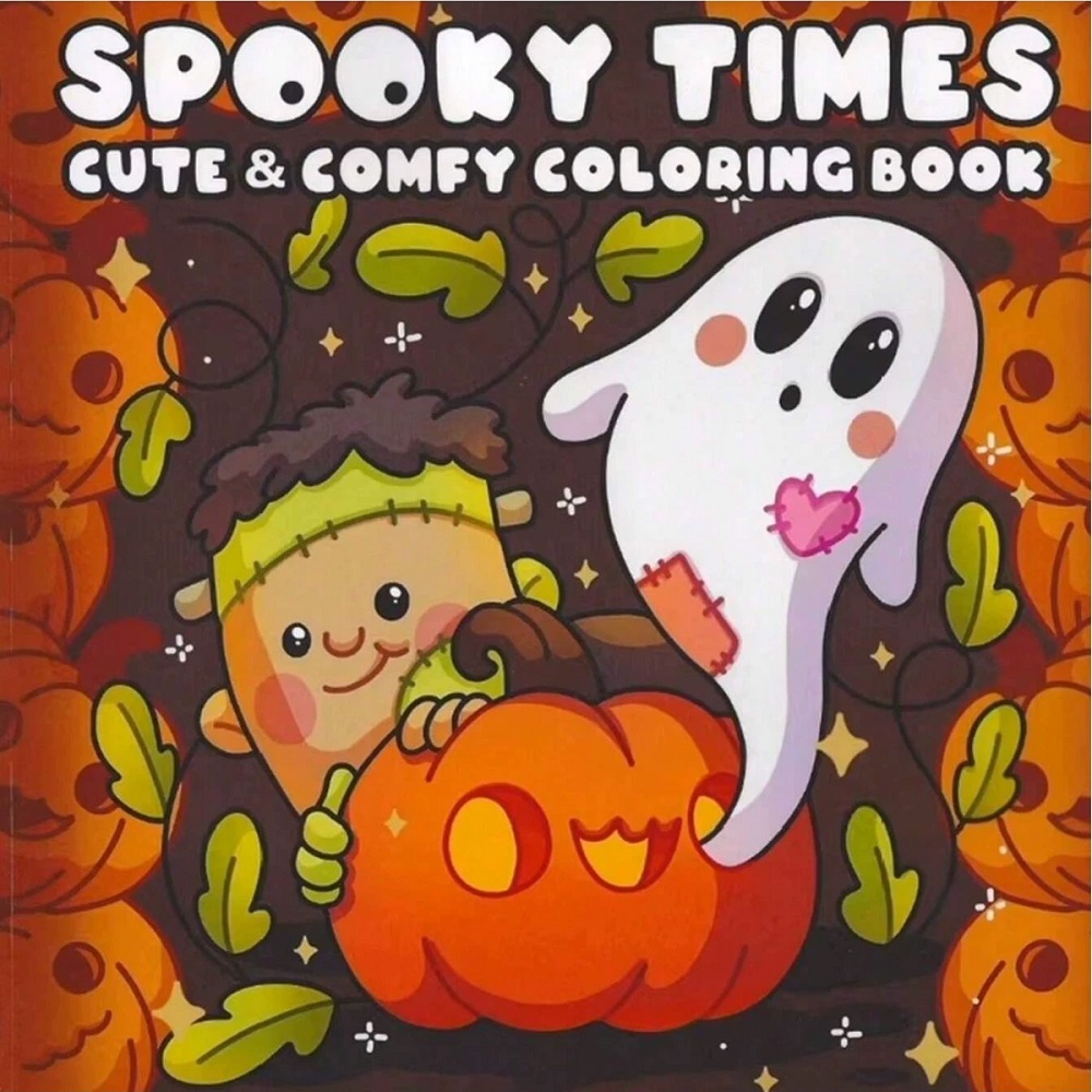 Halloween Spooky Times Adult Coloring Book, Cute Stress Relief Drawing, Ideal Gift for Party and Birthday