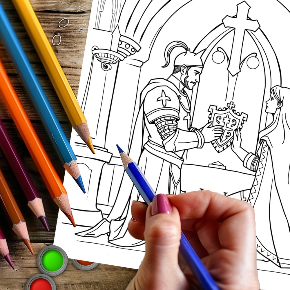 Princesses and Knights Coloring Book for Adults, A Fantasy Colouring Book with Drawing Supplies, Perfect for Christmas