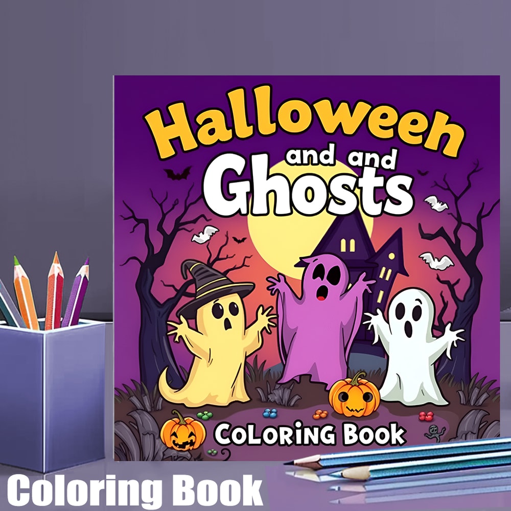 Halloween Spooks and Ghosts Coloring Book for Adult, Colouring Book, Drawing Supplies for Christmas