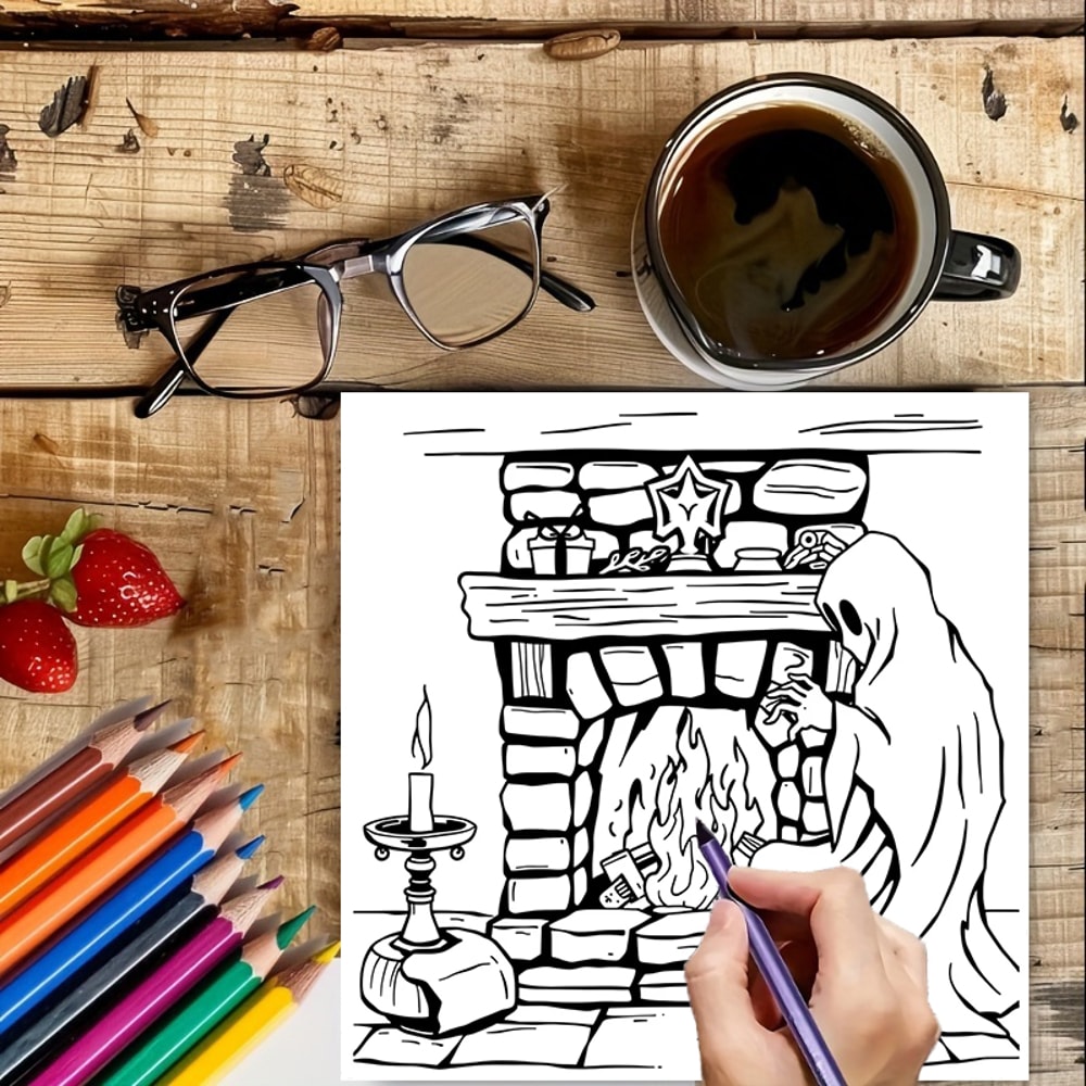 Halloween Spooks and Ghosts Coloring Book for Adult, Colouring Book, Drawing Supplies for Christmas