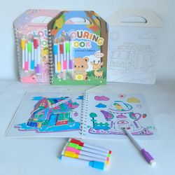 colorbook pen bag set, erasable marker pen, fun coloring books for kids, cartoon drawing picture book