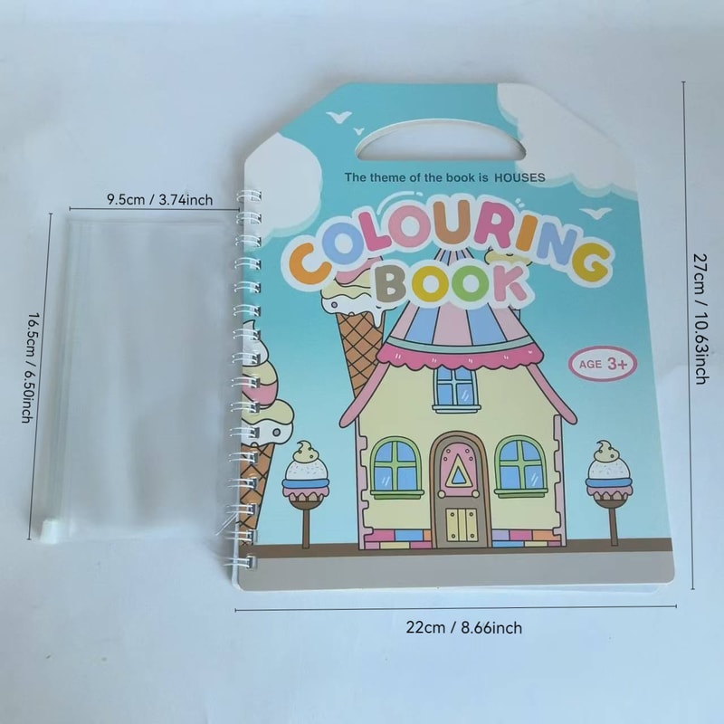 Colorbook Pen Bag Set, Erasable Marker Pen, Fun Coloring Books for Kids, Cartoon Drawing Picture Book