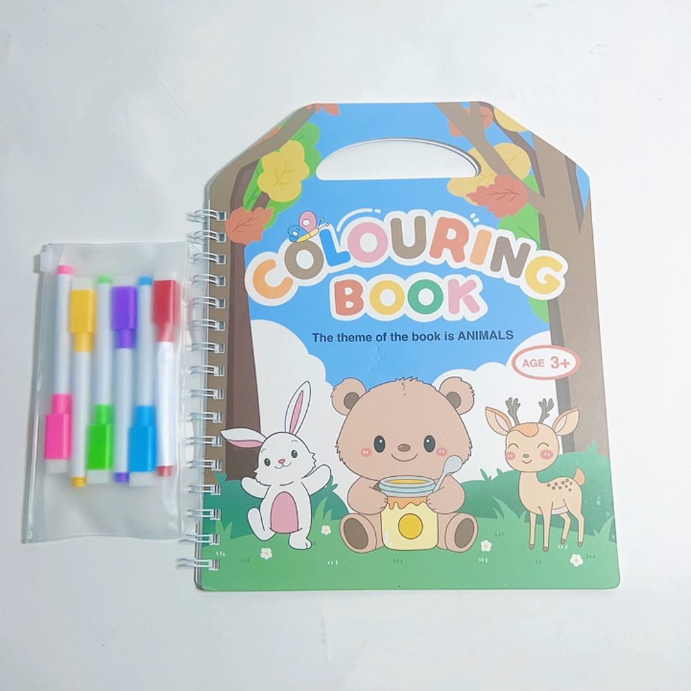 Colorbook Pen Bag Set, Erasable Marker Pen, Fun Coloring Books for Kids, Cartoon Drawing Picture Book