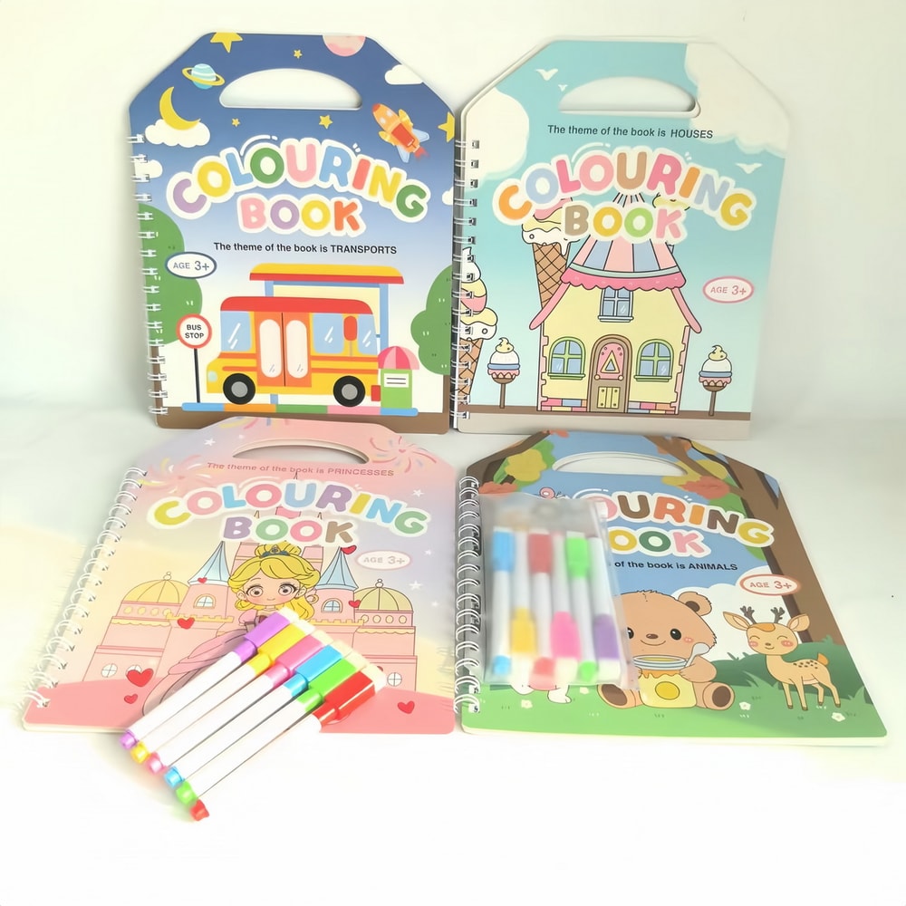 Colorbook Pen Bag Set, Erasable Marker Pen, Fun Coloring Books for Kids, Cartoon Drawing Picture Book