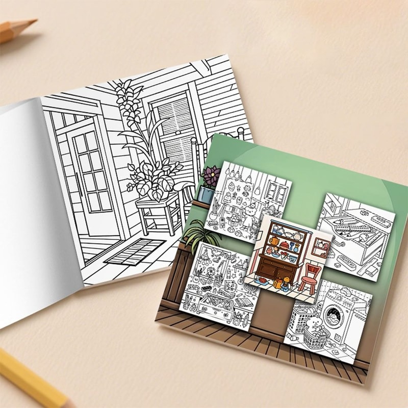 Cute Cartoon Coloring Book For Adults Educational Stress Relief Graffiti Painting Gift For Teens 2