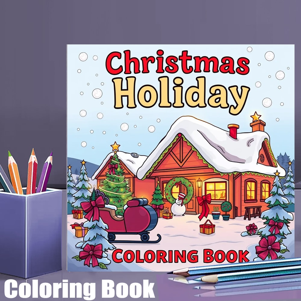 Christmas Coloring Book For Adults Holiday Scenes Colouring Book Thanksgiving Drawing Supplies 0