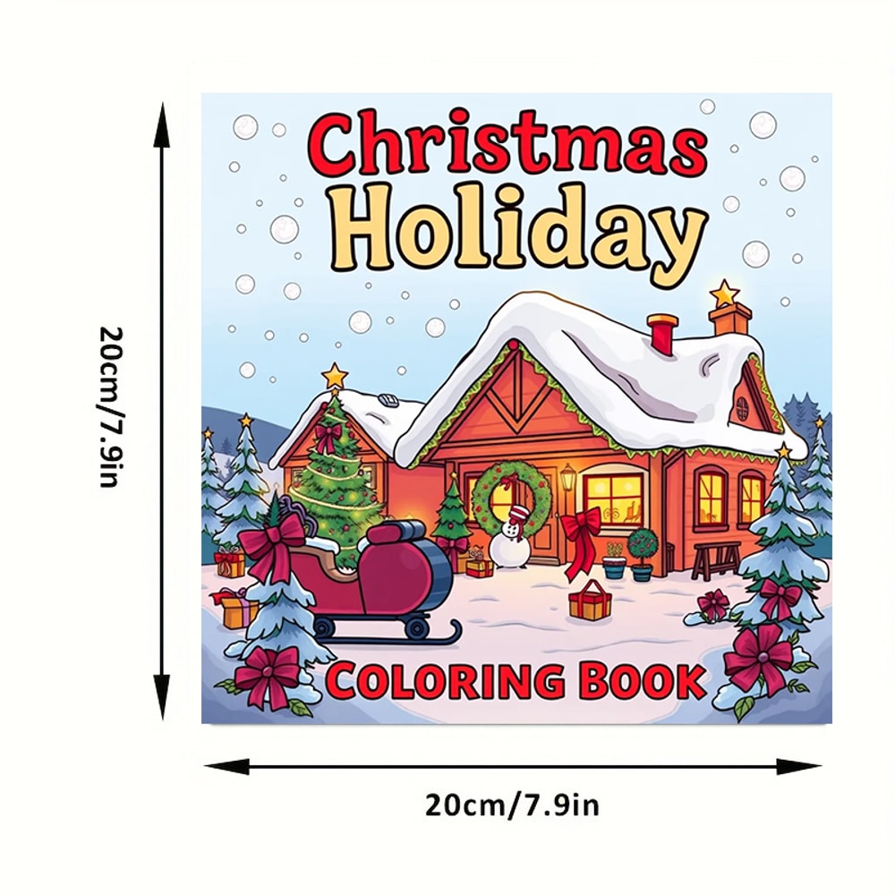 Christmas Coloring Book For Adults Holiday Scenes Colouring Book Thanksgiving Drawing Supplies 1