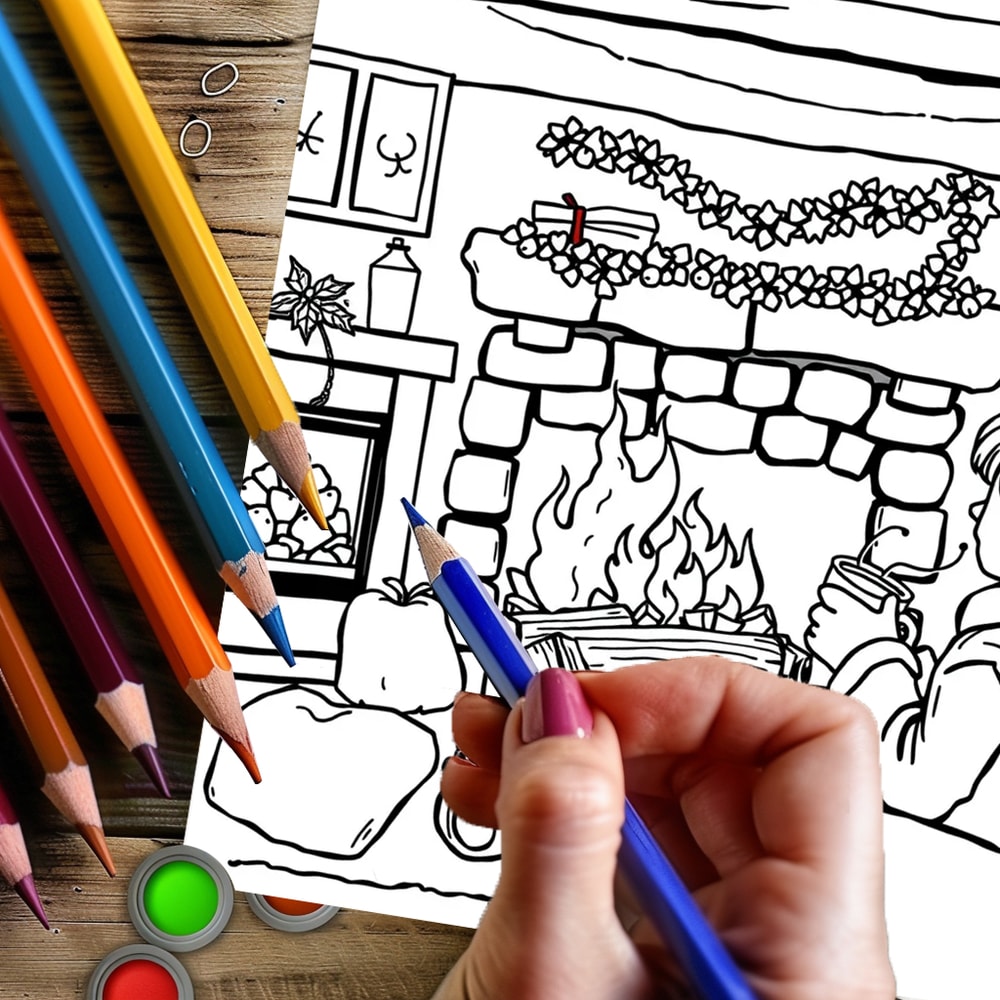 Christmas Coloring Book For Adults Holiday Scenes Colouring Book Thanksgiving Drawing Supplies 2