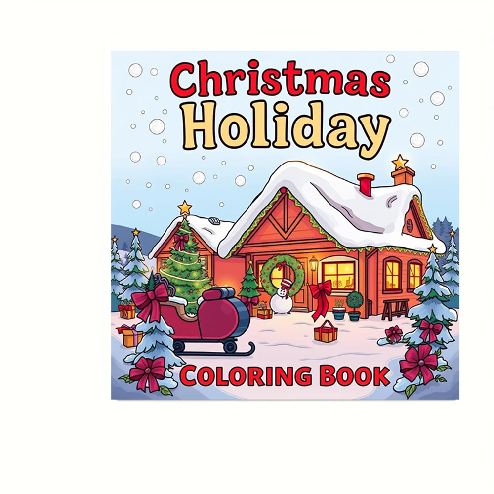 Christmas Coloring Book For Adults Holiday Scenes Colouring Book Thanksgiving Drawing Supplies 5