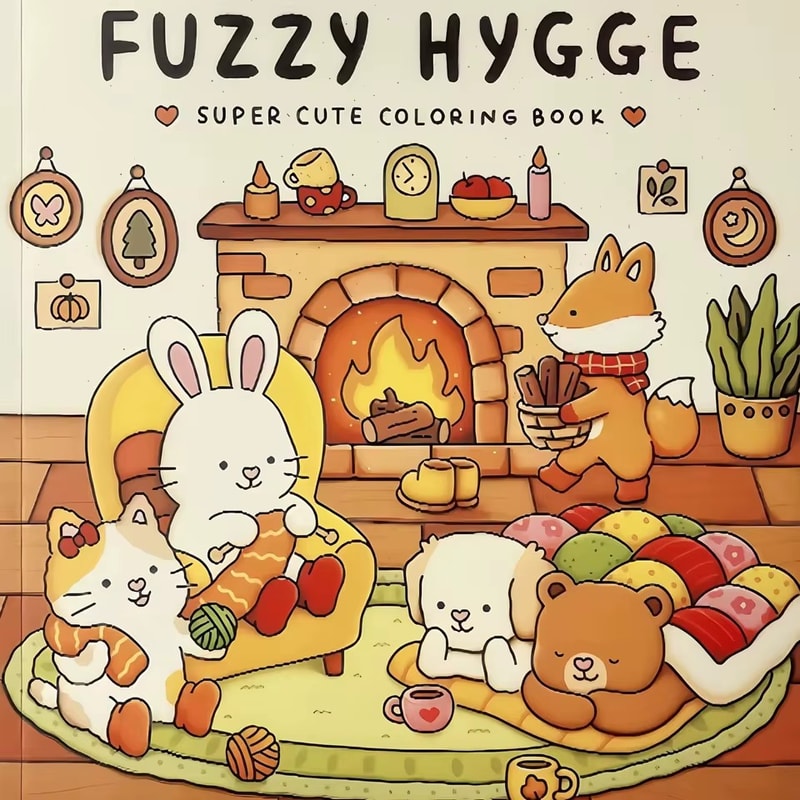 Adorable Animal Coloring Book, A Fuzzy Hygge Art Therapy Experience, Super Cute Gift for Adults and Teens