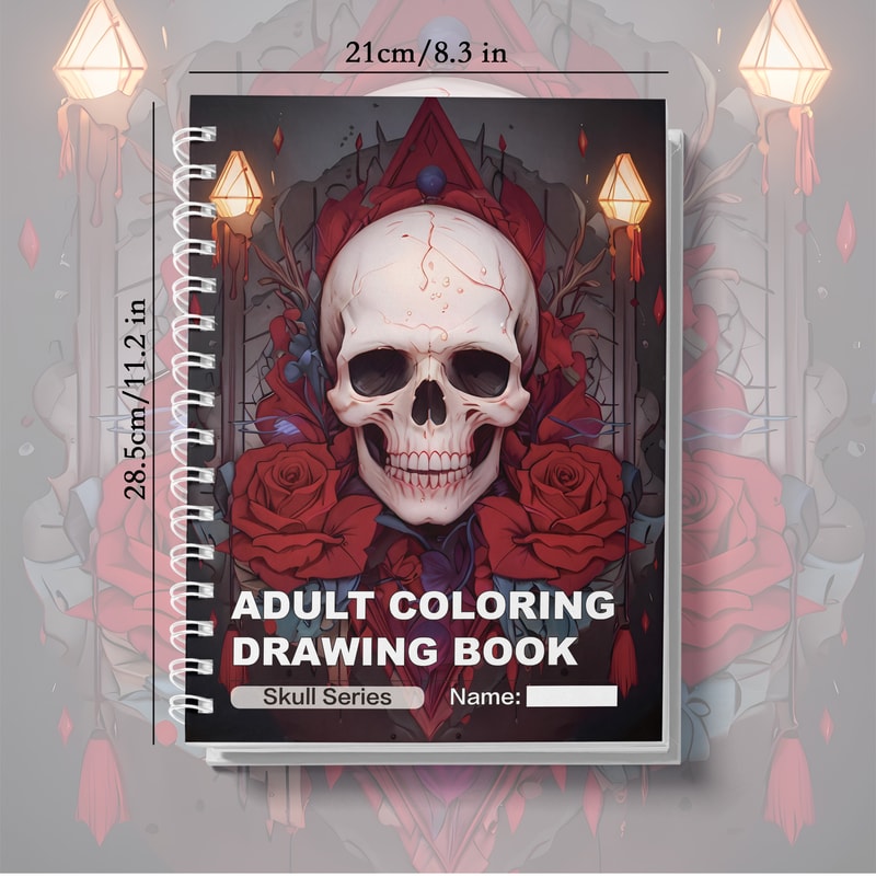 Unleash Your Creativity, Adult Skull Coloring Book, Thick Paper, Creative Free Coloring, Perfect Stress Relief
