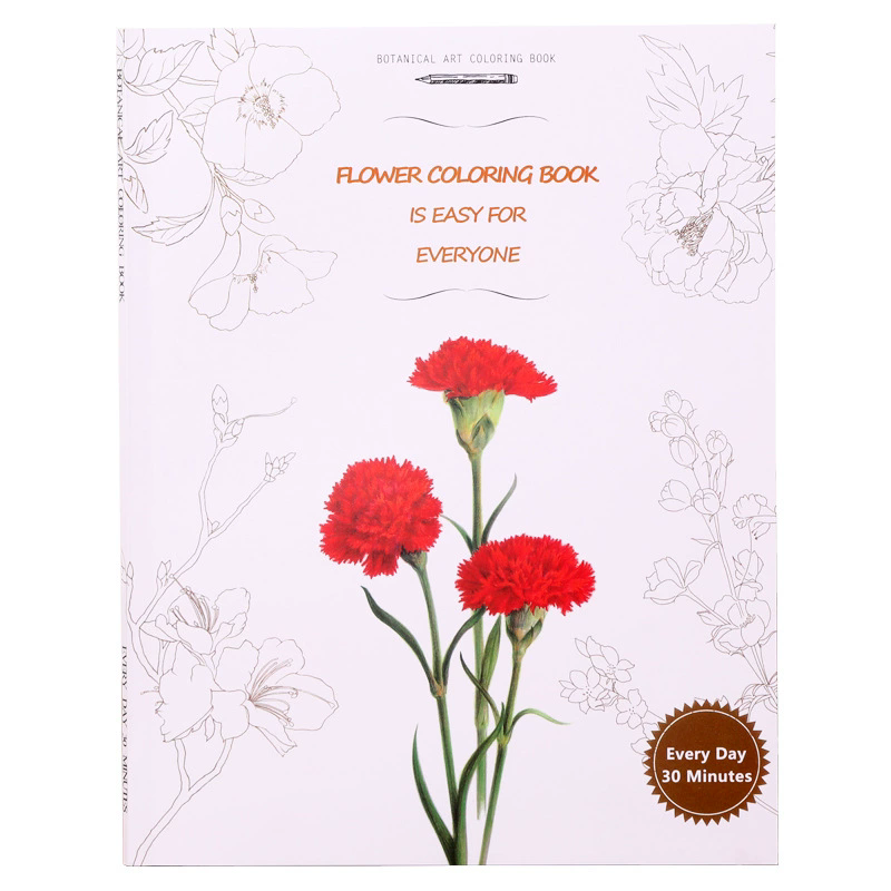 Botanical Art Painting Book Four Seasons Flower English Coloring Book Easy For Everyone Adults And 4