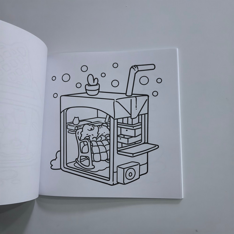 Cozy Spaces Coloring Book, Stress Relieving Art for Adults, Teens, with Calming Animal Scenes