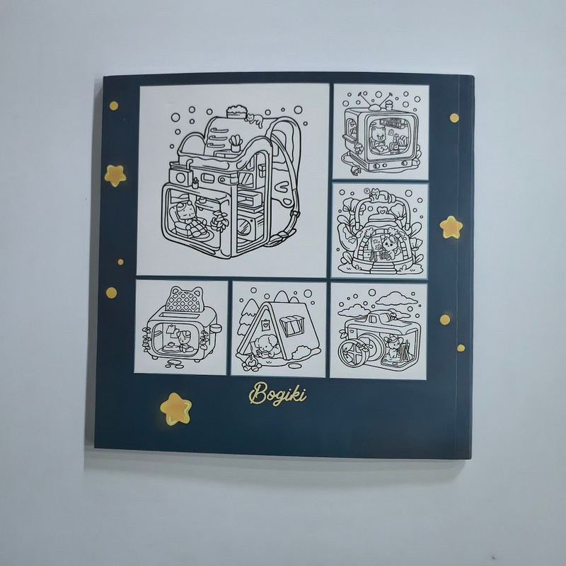 Cozy Spaces Coloring Book, Stress Relieving Art for Adults, Teens, with Calming Animal Scenes