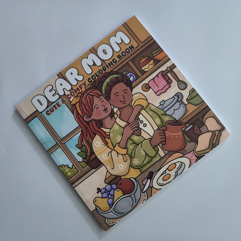 Cute Drawing Book for Adults, Dear Mom Coloring Book, Comfy & Relaxing, Perfect Gift for Party and Birthday
