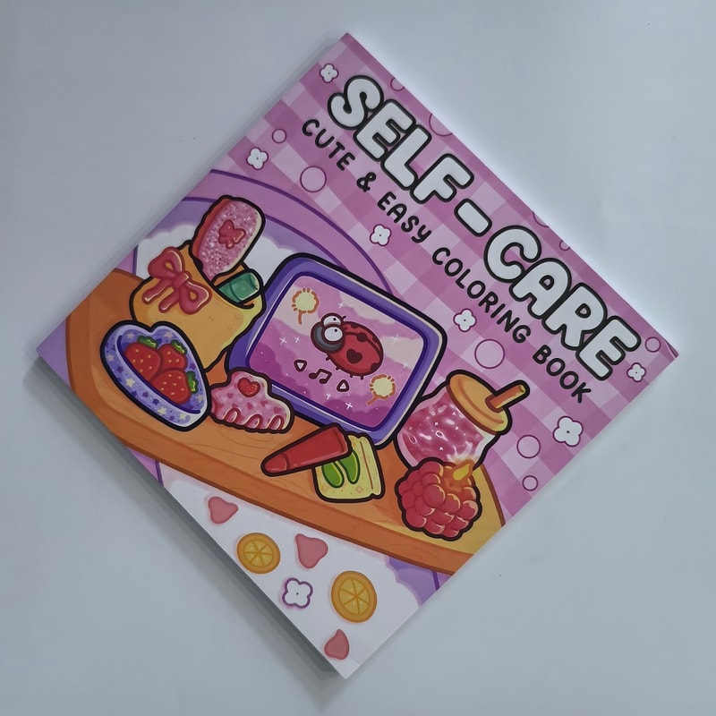 Self Care Coloring Book for Adults, Cute and Easy Illustrations for Stress Relief, Perfect Gift for Birthday
