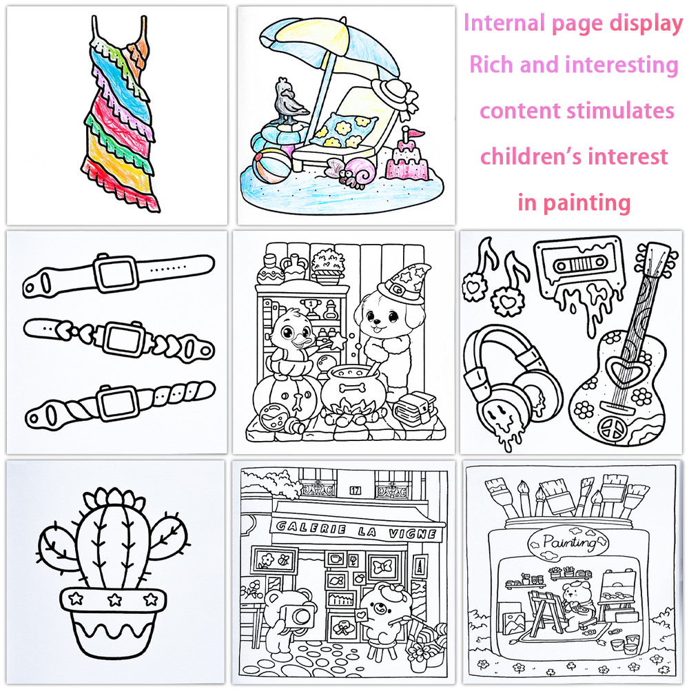 Childrens Anxiety Relief Coloring Book Stress Therapy Art Bold Illustrations Multiple Comforting Th 2
