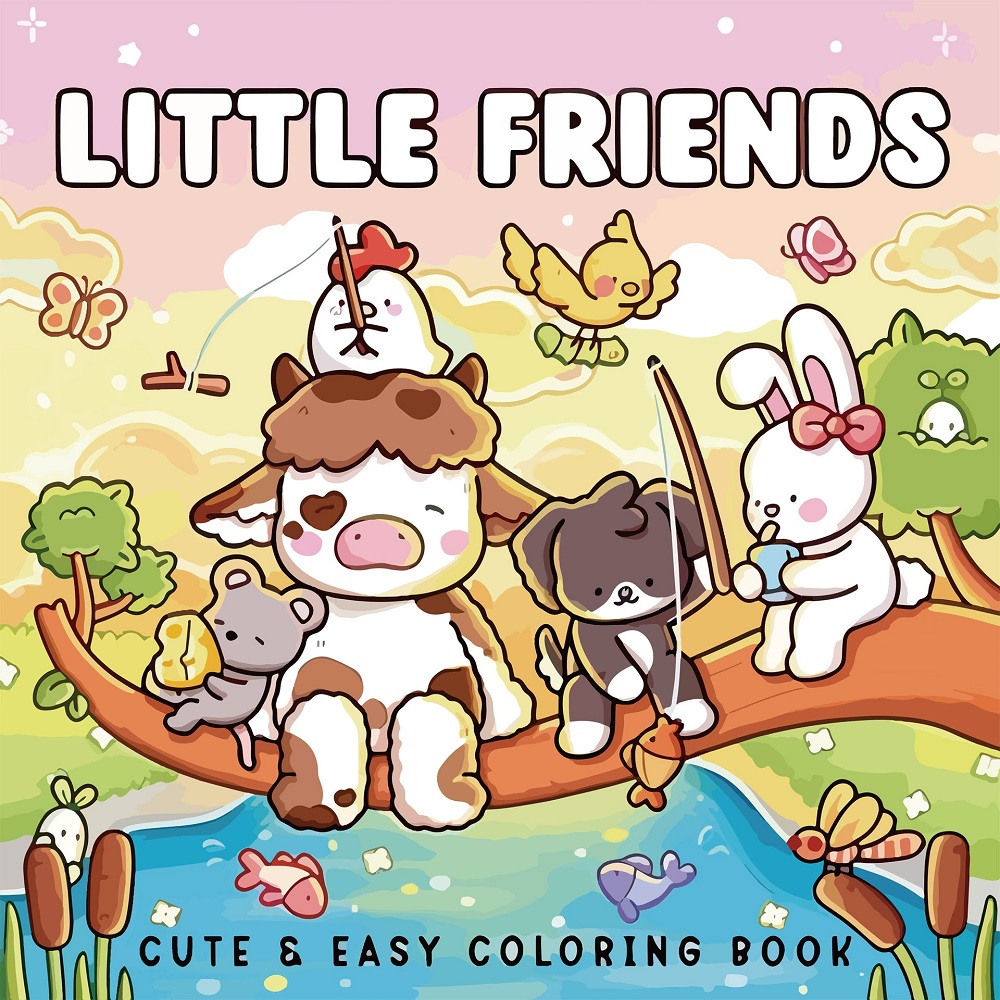Little Friends Coloring Book, Fun Animal Designs for Stress Relief, Great for Teens and Adults