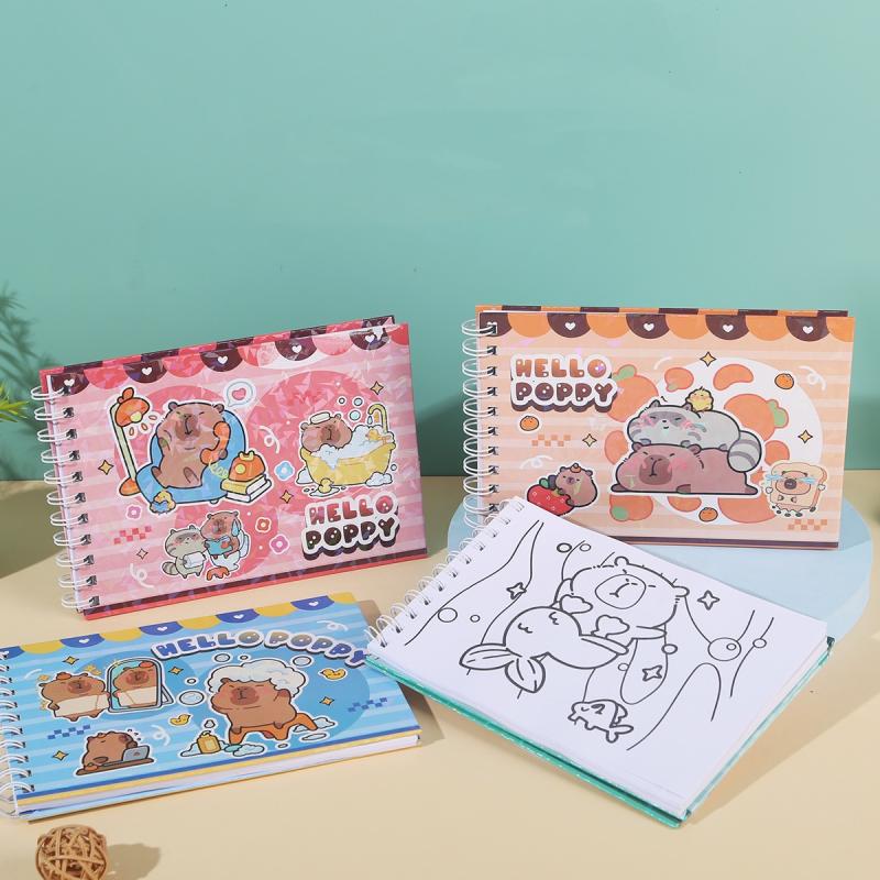 Bobbie Goods Coloring Book, Cute Capybara Characters, Cartoon Graffiti Painting Book for Kids