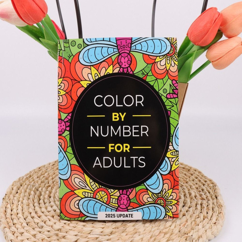 Stress Relief Coloring Book for Adults, Unique Background Color By Number, Anxiety Therapy Art for Men, Women, Teens