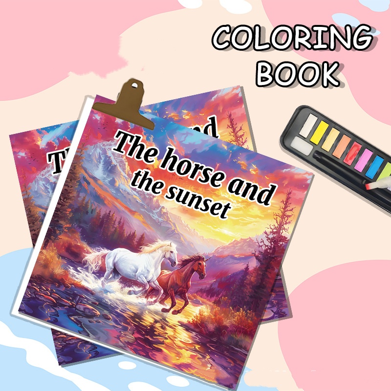 Art Therapy Coloring Book Hand Painted Magical World Of Horses 20 Pages For Soothing Stress Graffit 2