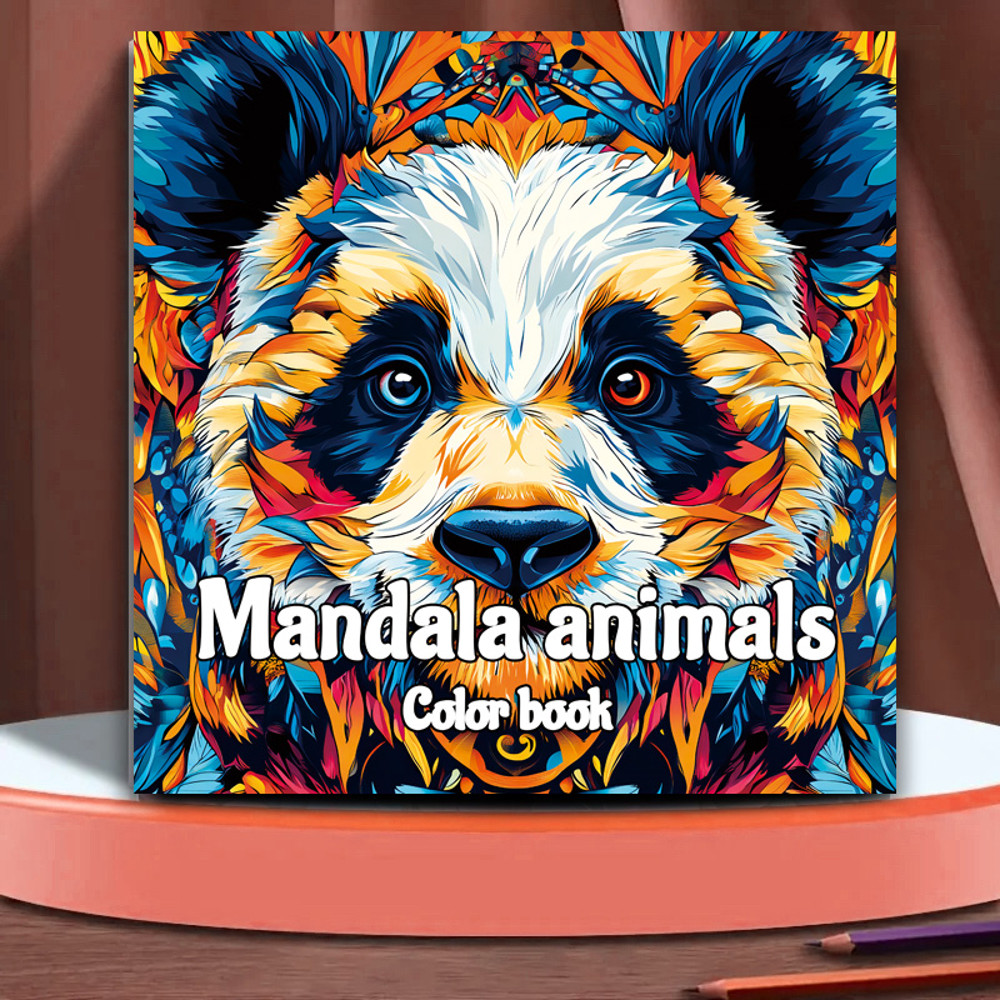 Animal Mandala Coloring Book For Adults Stress Relief Art Therapy Realistic Doodle Sketchbook Creat 1