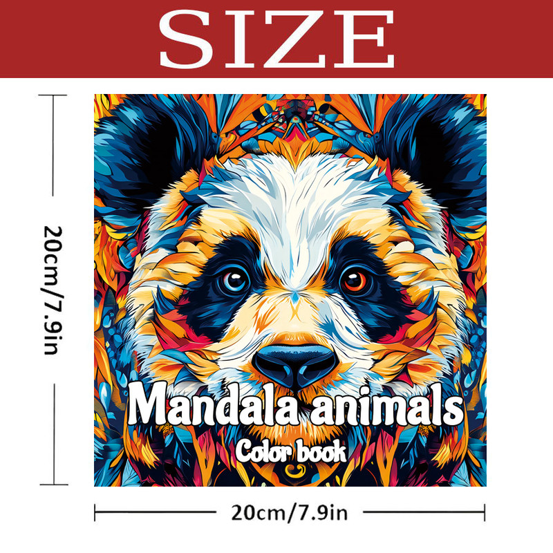 Animal Mandala Coloring Book For Adults Stress Relief Art Therapy Realistic Doodle Sketchbook Creat 2