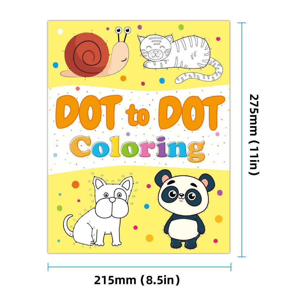 DIY Dinosaur Coloring Book, Kids Arts and Crafts, Dot to Dot Drawing, Cartoon Animals, Montessori Toy