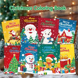 christmas puzzle coloring book, kids holiday party theme gift, cartoon painting toy