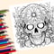 Art Therapy Coloring Book for Adults, Gothic Skull Designs, Stress Relief and Creative Gift Idea