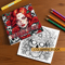 Skeleton Beauty Coloring Book for Adults, Stress Relieving Art Therapy, Creative Gift for Teens and Kids